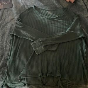 Army green v neck